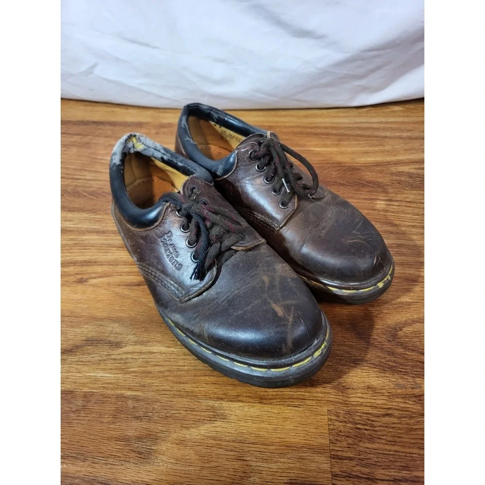 Vintage Dr Doc Martens Made in England‎ Oxford Shoes 8053 Brown US Mens 7 Flaws